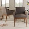 Baxton Studio Nexus  Walnut Wood Finishing and Gravel Upholstered Arm Chair, PK2 133-7147 - alternate 5